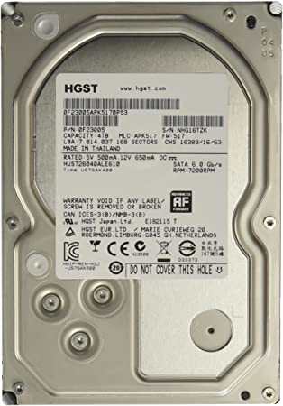 HGST Ultrastar 7K6000 | 0F23005 | 4TB 7200RPM 128MB Cache SATA 6Gb/s 3.5-Inch | 512e | ISE | Enterprise Hard Disk Drive (Renewed)