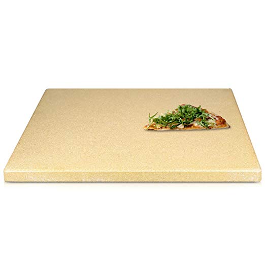 Navaris Pizza Stone for Baking Oven Grill Out of Cordierite - Pizza Stone Oven Bread Backing tarte - Gas Grill Wood - Coal Stove Plate Rectangular in Beige