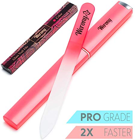 Glass Nail File - Manicure Nail Care - NEW COLOR - Premium Fingernail File for Natural Nails - Crystal Nail File for Women Perfect Choice from Nail Accessories
