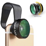 Mozeat Lens 3 in 1 Clip-On Cell Phone Camera Lens Kit180Supreme Fisheye  067X Wide Angle  10 X Macro Lens With Cleaning Cloths and Carrying Bag for iPhone 66S 6Plus Samsung  Android Windows