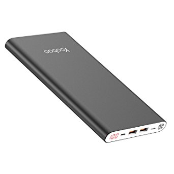 Yoobao A2 20000mAh High Capacity Slim Power Bank External Battery Pack Charger (Lightning & Micro-USB Input, Dual USB Output, Smart LED Display) for iPhone iPad Samsung Nexus HTC and More - Gray