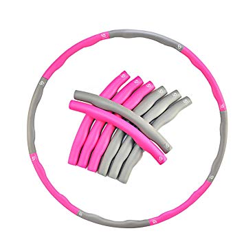 EVER RICH ® FitnessWave Weighted 1.2kgs Fitness Exercise Hula Hoop - Pink/Grey