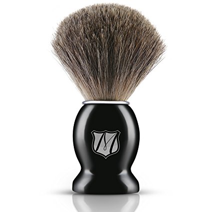 Miusco Premium 100% Pure Badger Hair Shaving Brush For All Manual Razor, Black