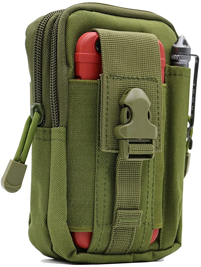 LefRight Tactical Molle Pouch EDC Utility Gadget Outdoor Men Waist Bag with Phone Belt Clip Holder Holster for iPhone 6s/7/X Samsung S8 Pixel Moto Z Force Play