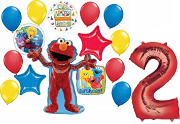 Elmo and Friends 2nd Birthday Party Supplies Balloon Bouquet Decorations