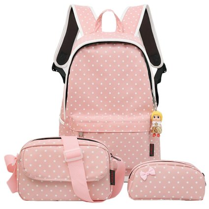 4Pcs Little Bow Kids Book Bag School Backpack Cute School Bags for Teen Girls