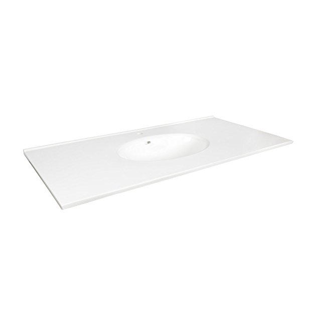 Ronbow Essentials 49" X 22" Ceramic Lav Top W/Integrated Sink (Single Faucet Hole) - White 211149-1-WH