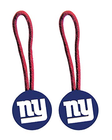 NFL New York Giants Zipper Pull Pet id Luggage Bag Tag - 2 Pack