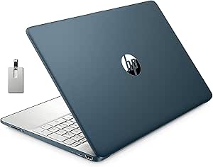 HP 15.6" HD Everyday Slim Business Laptop, Intel Core i3-1115G4, 16GB DDR4 RAM, 512GB PCIe SSD, Intel UHD Graphics, Numeric Keypad, HD Camera, Wi-Fi 5, Win 11 Pro, Spruce Blue, 32GB Hotface USB Card