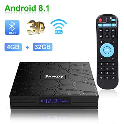 Sawpy T9 Android tv Box 8.1 4GB DDR3   32GB RK3328 Quadcore cortex-A53 4K 2.4G WiFi 4.1 Bluetooth Smart TV Box