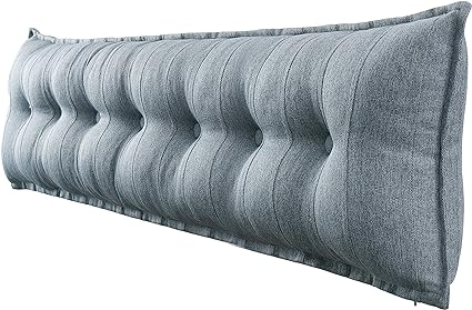 WOWMAX Rectangular Headboard Pillow Bolster Pillow for Bed Back Rest Pillow for Sitting in Bed Daybed Pillows Back Support Pillow for Bed Reading Pillow Grey King