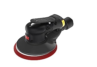 3M Random Orbital Sander, Xtract Pneumatic 88954, 6 in, with Central Vacuum Attachment, 3/16 in Orbit, Ergonomic and Lightweight ROS, .28 HP (209W) Motor Black