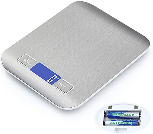 ONEKG Digital Food Kitchen Scale, Highly Accurate Multifunction Scale in Grams and Ounces, Max 11lbs/5kg Cooking and Baking, Precision & Durability, Premium Stainless Steel (Batteries Included)