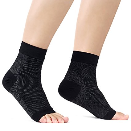 DAS Leben Therapy Wrap Compression Foot Sleeve Prevention Varicosity Relieve Plantar Fasciitis, Heel Arch Support/Ankle Sock Protector for Men & Women (1 pair) (S/M)