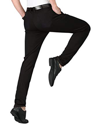 ETHANOL Mens Stretch Slim Straight Wrinkle-Resistant Dress Pants