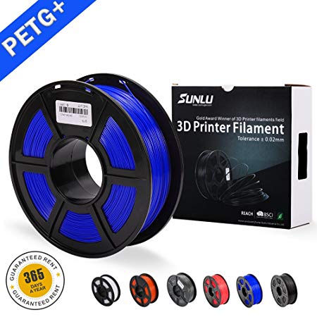 SUNLU PETG 3D filament 1.75mm 1KG(2.2lb), PETG 3D Printer Filament, Dimensional Accuracy  /- 0.02 mm, 1 kg Spool, 1.75 mm, Blue PETG