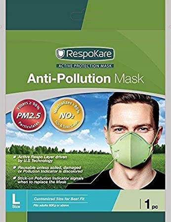 Respokare Anti Pollution Mask - Large (Green, 1 Piece)