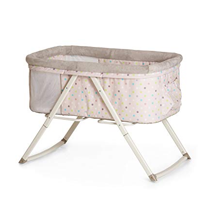 Hauck Dreamer Folding Bassinet, Side by Side sleeper, Moses Basket, Multi Dots Sand