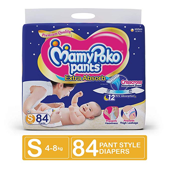 MamyPoko Pants Extra Absorb Diaper, Small (Pack of 84)
