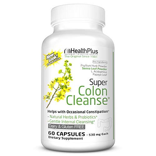 Health Plus Super Colon Cleanse: 10-Day Cleanse -Detox -Laxative |  More than 1 Cleanse, 60 Capsules