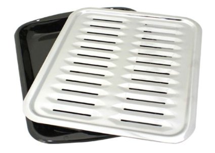Porcelain Broiler Pan with Chrome Grill