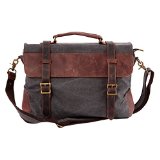 MONA Hobo Canvas Cross Body Messenger Bag-Briefcase Shoulder Handbag Casual Vintage Fashion for Men and Women Dark Gray