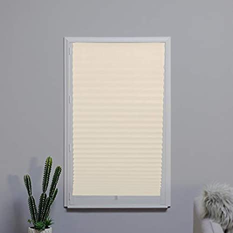 gmagroup Cordless Pleated Ivory Fabric Blinds Light Filtering 48" W x 72" L, Easy Cut Choose Your Pack Size (6)