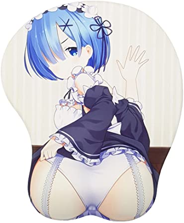 Ace Mall Re:zero Rem&Ram Anime Mouse Pads with Silicone Gel Wrist Rest 3D Gaming Mousepads 2Way Skin (MP1113)