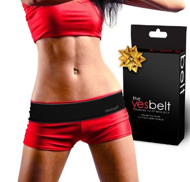 YesBelt #1 Premium Running & Fitness Workout Belt - FITS BIG SMART PHONES like iPhone 6 Plus - Runners Waist Pack to HOLD YOUR PHONE - NO BOUNCE Runner's Waistband Fanny Pack - Storage Pouch Bag & Runners Wallet for Women & Men (Black, S)
