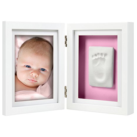 Pearhead Babyprints Handprint or Footprint Desk Frame, White