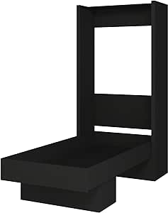 Oakland Living Easy-Lift Twin Murphy Wall Black with Shelf Folding Bed