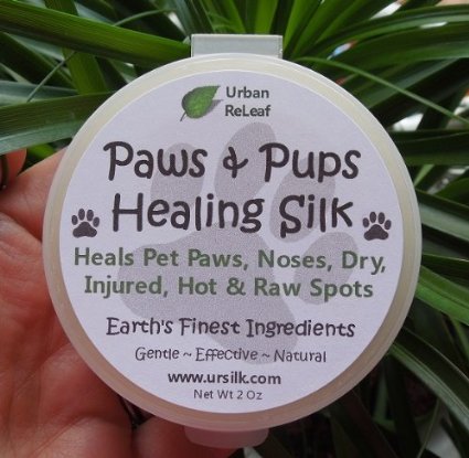 PAWS & PUPS HEALING SILK! Heal & Protect Pet Paws, Dry, Injured, Hot & Raw Spots. Gentle 100% NATURAL Balm 2 oz Cream Lotion SALVE! Vegan, Vitamin rich. Earth's finest ingredients. Organic Shea Butter, Coconut & Olive Oil, Soy Wax, Botanicals. Softens crusted skin. HEALS! Mushing, Walks, Rescues, Best Friends!