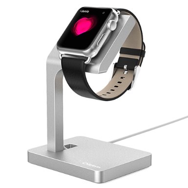Apple Watch Stand Oittm Aluminum Charging Dock Apple Watch Charging Stand Station iWatch Charger Bracket with Comfortable Viewing Angle for Apple Watch 42mm and 38mm All Models Silver