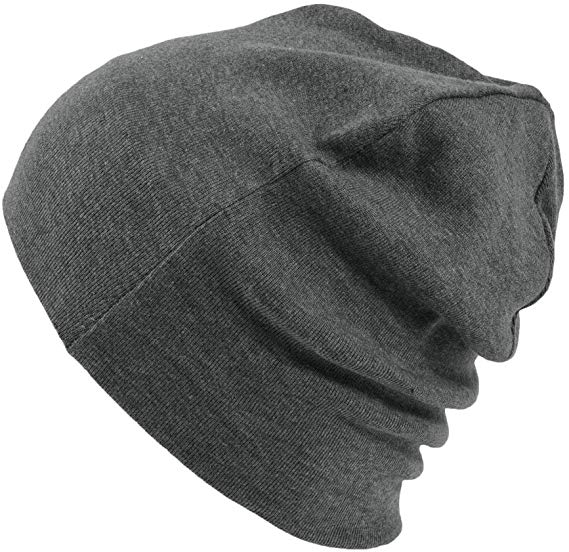 CHARM Mens Organic Cotton Beanie - Womens Slouchy Knit Hat Made in Japan