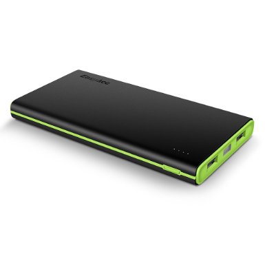 EasyAcc 2nd Gen 10000mAh Power Bank External Battery Pack (2.4A Smart Output) Portable Charger for iPhone Samsung Nexus- Black and Green