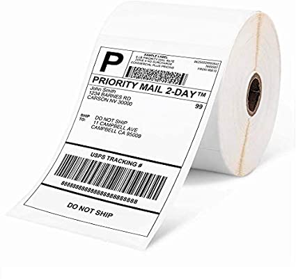 Phomemo 4" x 6" Direct Thermal Labels, Shipping Labels，Compatible with All Courier Companies, Compatible with All Desktop Thermal Label Printers (500 Labels)