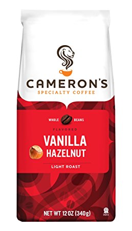 Cameron's Whole Bean Coffee, Vanilla Hazelnut, 12 Ounce (packaging may vary)