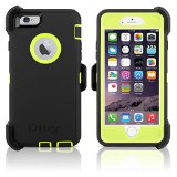 OtterBox Defender Series Case and Holster for Apple iPhone 6 47 Midnight Glow - Citron Green  Black