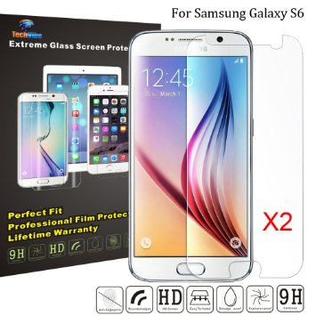 Galaxy S6 Screen Protector TechVibe Eye Protection3D Touch Compatible25D Curved EdgeFingerprint Free Premium Tempered Glass Screen Protector for Samsung Galaxy S6 2015 2 Pack
