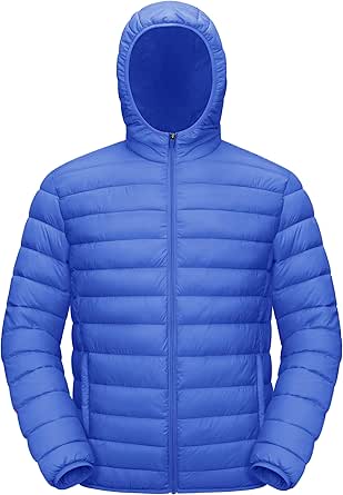 TACVASEN Men's Hooded Puffer Water-Repellent Down Alternative Jacket Insulated Lightweight Windbreaker Quilted Coat