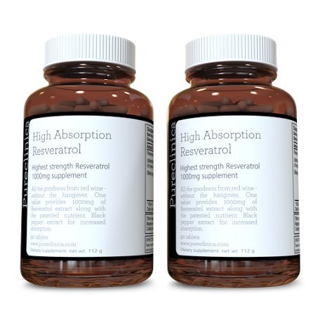 1000mg Resveratrol x 90 tablets x 2 bottles (180 tablets total - 6 months supply). 10 x strength and with black pepper extract for faster absorption. SKU: RV3x2