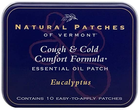 Natural Patches Of Vermont Eucalyptus Cough & Cold Comfort Essential Oil Body Patches, 10-Count Tins