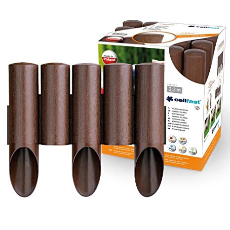 Brown, 2.3m Very Strong Garden fence lawn edging boarder edge palisade fencing plastic - Standard 5