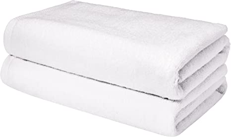 AmazonBasics Quick-Dry Bathroom Towels, Bath Sheet, White