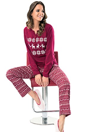 NBB Women's 100% Cotton Christmas Pajamas and Nightshirt Set