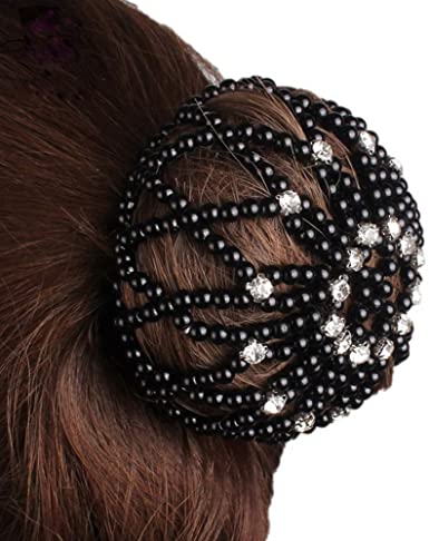 Elastic Handmade Crochet Pearl Hair Snood Net Ballet Bun Hair Covers Ornament Hair Accessories For Women …
