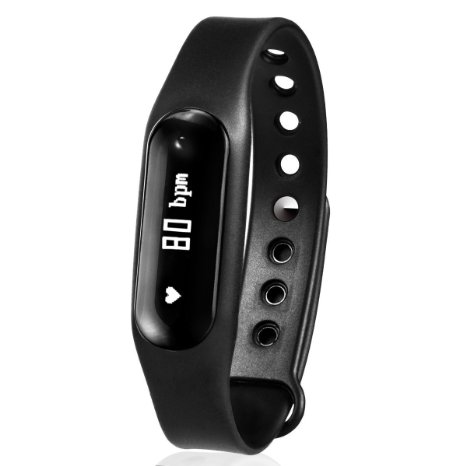 Gosund Fitness Tracker C6 Smart Wristband Bluetooth4.0 Heart Rate Monitor Call SMS Reminder IP65 Waterproof Mini Band with OLED Screen