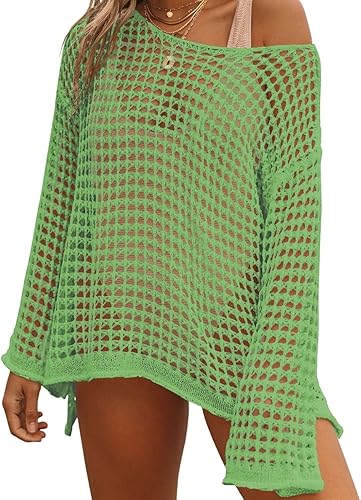 Bsubseach Crochet Cover Ups for Women Sexy Hollow Out Swim Cover Up Knit Summer Outfits