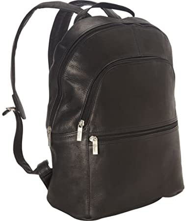 Royce Leather 15 Inch Laptop Backpack in Colombian Leather, Black, One Size