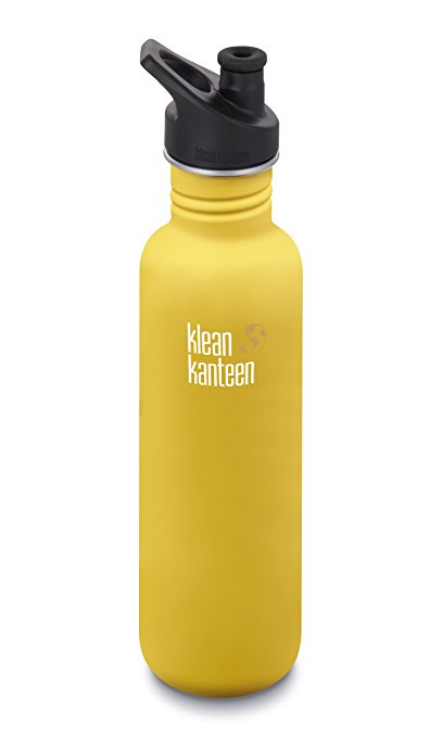 Klean Kanteen Classic Stainless Steel Water Bottle with Klean Coat, Single Wall and Leak Resistant Sport Cap 3.0 (NEW 2018)